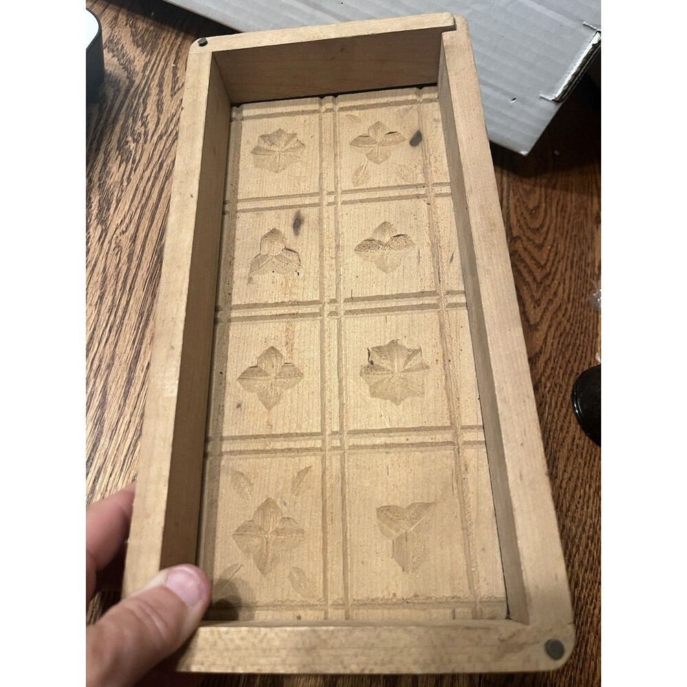 Antique Rectangular Wooden Butter Mold